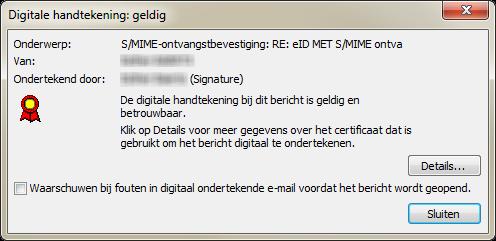 Via de knop [Details] krijg je gedetailleerde gegevens over de afzender: