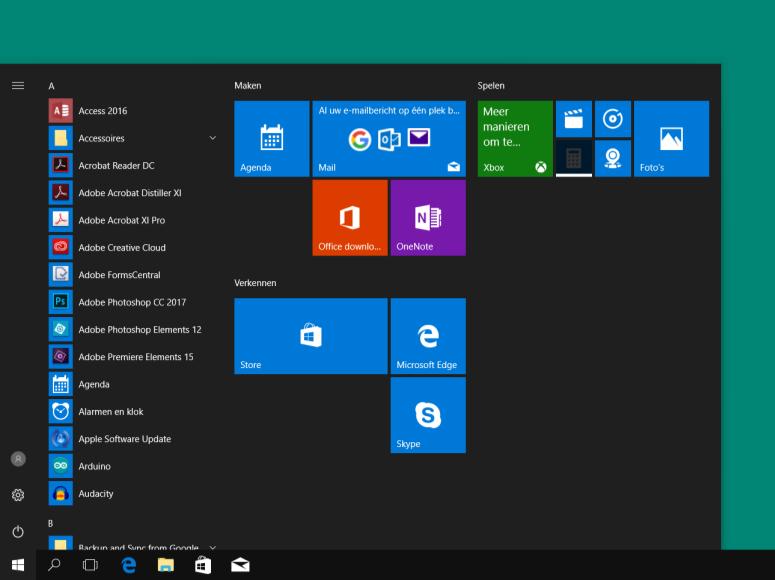 16 Windows 10 Let op! In Windows 10 wordt gekeken naar de grootte van het beeldscherm en ook of deze van het type touchscreen is.