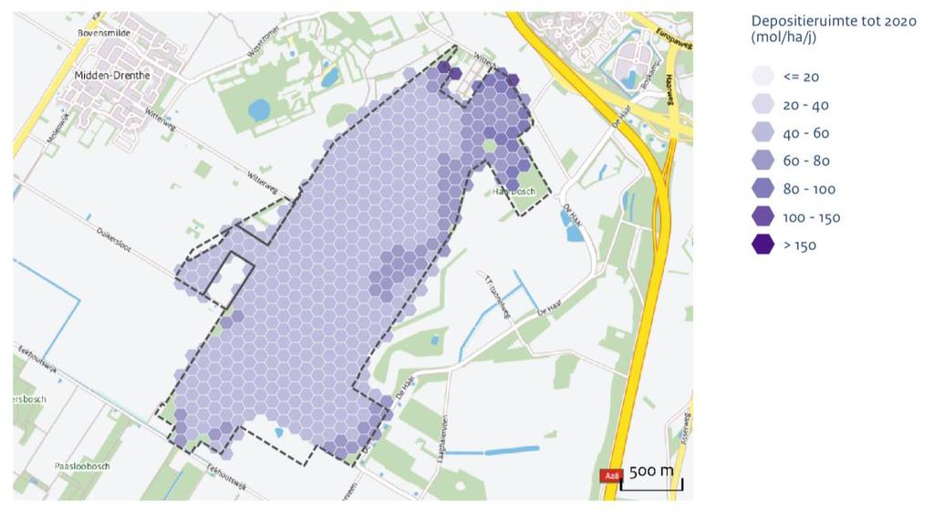 Na afloop van de tijdvakken 2 en 3 (2020 2030) worden de KDW s van de volgende habitattypen overschreden: H4030 Droge heiden H7110A Actieve hoogvenen (hoogveenlandschap) H7120ah Herstellende