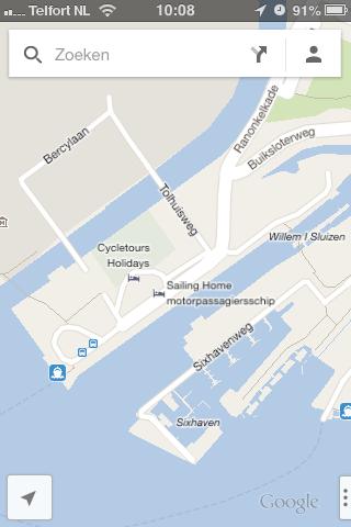 adressen en het volgen van een berekende route is Google Maps