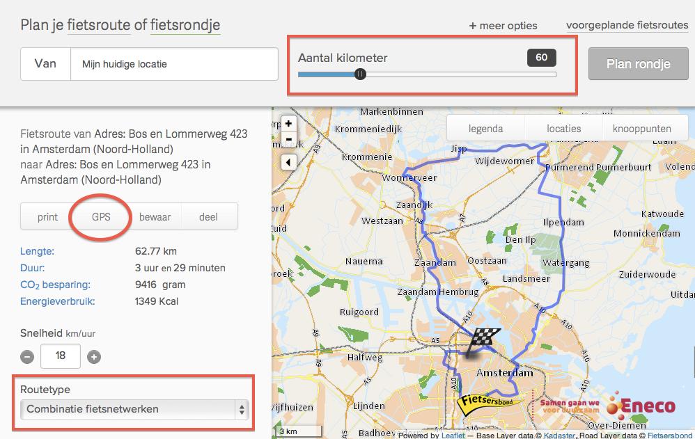 Fietsroutes, routeplanners en GPS-tracks Op internet zijn veel websites te vinden met informatie over bestaande fietsroutes.
