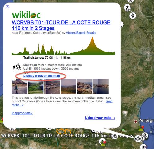 GPS-tracks in Google earth In het programma Google Earth kunnen de GPS-tracks van wikiloc en everytrail in de wereldkaart getoond worden.