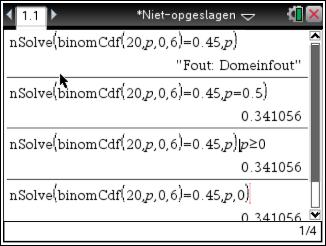 Opgave 2 Bij een binomiaal kansexperiment is n = 18 en p = 0,38. X is het aantal keren succes.