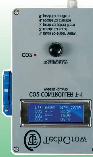 Uitgevoerd met een modern digitaal display waarop de CO2-waarde wordt aflezen en ingesteld van 300 tot 2000ppm.