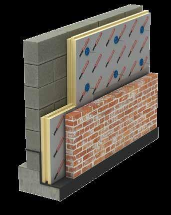 wall 18 IKO ENERTHERM ALU TG SPOUWMUURISOLATIE wordt gebruikt voor het thermisch isoleren van