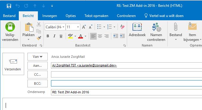 Let op: Als u nu voor een reply of een forward van een e-mail kiest, wordt de e-mail niet als Preview in Outlook getoond maar getoond in een nieuw venster.