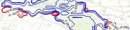 5 blauw 1 blauw 2 top grondwaterstand tijdens inundatie rood: Bij