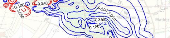 GHG GLG contourlijn meter rood -2 rood -1 rood -0.5 rood -0.