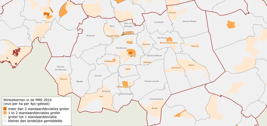 2. Winkels en vrijetijdsvoorzieningen in de MRE Kernregio MRE De Metropoolregio Eindhoven (MRE) behoort met 750.000 inwoners, 400.