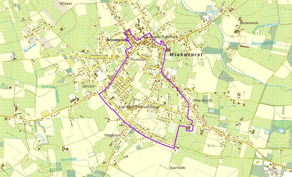 Wiekevorst grenst in het noorden aan Herenthout en Morkhoven, waar het grootste gedeelte van de grens de rivier de Wimp bedraagt, in het oosten Heultje, in het zuidoosten Hulshout, in het zuiden