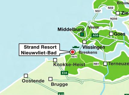 Routebeschrijving Eigen vervoer Via Nederland en Westerscheldetunnel (tol): Vanaf Bergen op Zoom rijdt u via de A58 richting Goes/Middelburg.