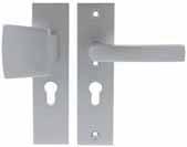 SKG ***. Veiligheidsbeslag geslepen geanodiseerd aluminium F. Geschikt voor links en rechts draaiende deuren. pc55 aluminium F kortschild Starx st 86.0.