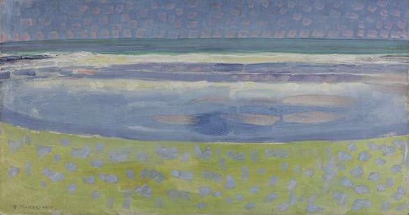 RUIMTE 4 De rode wolk, 1907 Avond: De rode boom, 1908-1910 Bos bij Oele, 1908 OVER PIET MONDRIAAN Vanaf 1908 ging Mondriaan een aantal jaar naar Domburg in Zeeland.