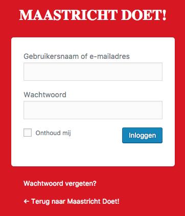 Account aanmaken Ga naar de volgende link om een account aan te maken: https://www.maastrichtdoet.