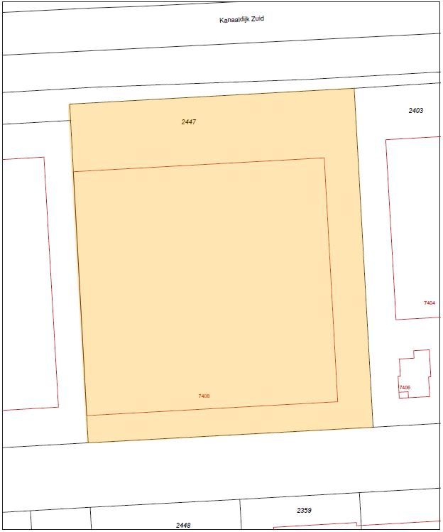 Kadastrale gegevens: Gemeente Son en Breugel, Sectie B, Nummer 2447, Grootte 45 are en 50 centiare (= 4.550 m²).