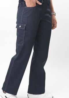 Kleuren : Navy, wit, taupe Getoond model: Pantalon Rebecca ROMEO Unisex 5 pocket jeansmodel, elastiek in de rug,