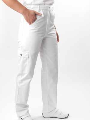 Kleuren : Wit, navy, taupe ROMEO Unisex 5 pocket jeans-pantalon, elastiek in de rug, keycord,