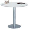 van uw tafel bladdecors uit MB Glazen snacktafels glazen blad, dikte 10 mm, ø 60 cm Alugrijze ronde poot H. 72 cm 6 488 006 GG 410 H.