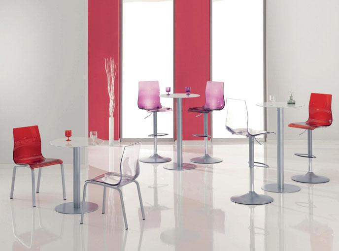 Sneeuw wit MG 1 decor voor het glazen blad uit GG 1 afwerking voor de poten 7 van uw stoel kleuren transparant acryl (+ kl.