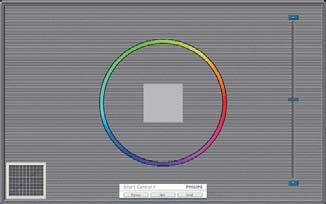 3. Beeldoptimalisatie Eerste scherm voor Color Calibration (Kleurkalibratie) Menu Eco Power De knop Previous (Vorige) werkt pas op het tweede kleurscherm.