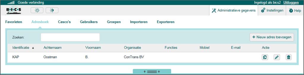 In deze paragraaf leest u hoe u adressen kunt: toevoegen wijzigen verwijderen U opent het scherm voor het beheren van het adresboek als volgt: 1.