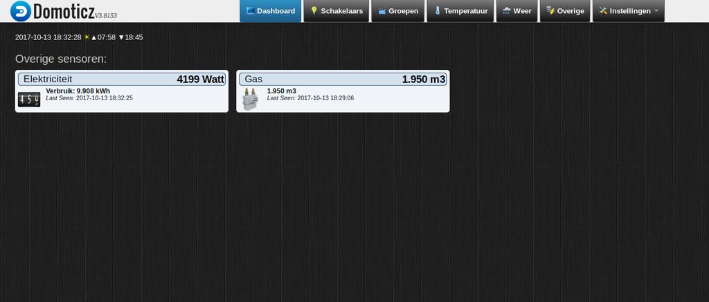 Domoticz slimme meter uitlezen Klaar!