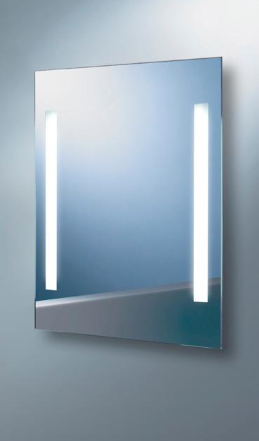 lichtspiegel DUPLICE Spiegel met verlichting aan voorzijde links / rechts. Voorzien van metalen achterkast kleur wit voor optimale lichtsterkte.