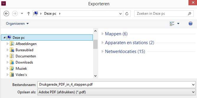 Stap 3 Exporteren vanuit InDesign CS/CC 3.