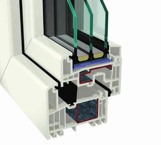 ca. 150 mm traditionele kozijnbreedte slec ht s 10 6 m GEALAN -LU m MA X X slechts 103 mm Direct vergelijk tussen traditionele