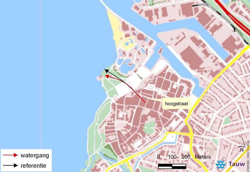 2.5 Verontreiniging Hoogstraat Figuur 2.14 toont de stroombanen vanaf de Hoogstraat voor zowel de referentie situatie als de situatie met de watergang.