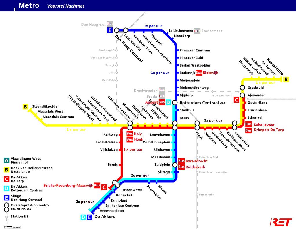 Deel 3. Varianten voor nachtmetro 1. Exploitatiemodel Voor de exploitatie van een nachtmetro zijn drie varianten bekeken: 1. Volledig.