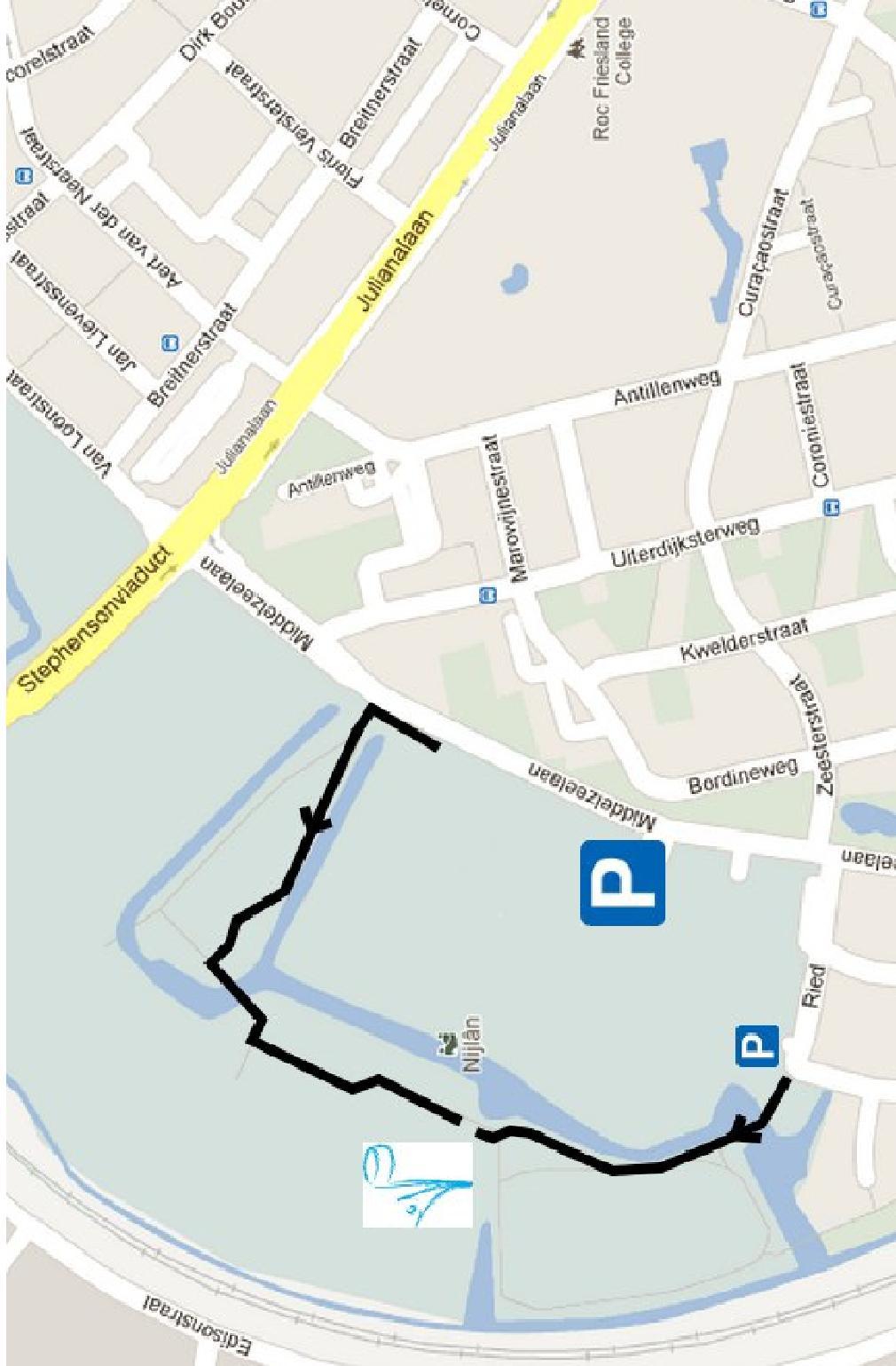 Locatie Routebeschrijving Adres: Middelzeelaan 22, 8931 AK Leeuwarden Route: Vanuit richting Drachten / Groningen / Heerenveen Vanaf de N31 / A32 rijdt u Leeuwarden binnen.