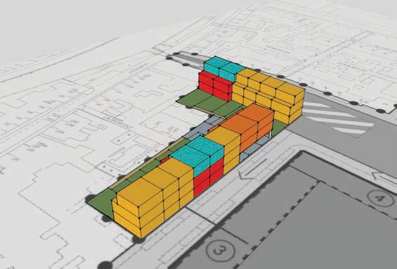 EEN MOGELIJKE INDELING VAN DE KAVEL, MET BENEDENWONINGEN, BOVENWONINGEN EN HELE PANDEN. HET KAN OOK ANDERS; DIT IS SLECHTS EEN VOORBEELD.