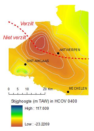 Regionale depressietrechter en waterkwaliteit Een regionale depressietrechter is een groot (> 5 km * 5 km) aaneengesloten gebied waarin grondwaterwinningen meerdere meters peildaling