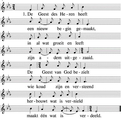 5 We zingen staande lied 686 Wij zijn in Hem gedoopt Hij zalft ons met zijn vuur. Hij is een bron van hoop in alle dorst en duur. Wie weet vanwaar Hij komt wie wordt zijn licht gewaar?