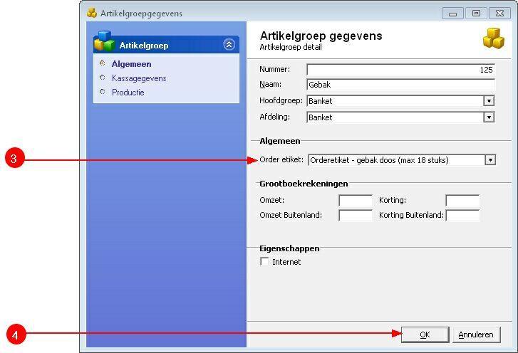 Broodjes Order etiketten afdrukken - max. artikelen per verpakking Bijv.