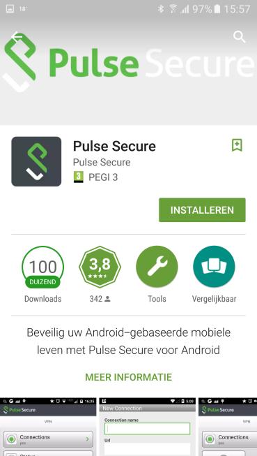 3. Pulse Secure installeren en configureren Voor het gebruik van Remote