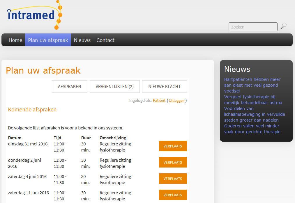 - Online inschrijving en afsprakenbeheer Cliënten hebben de mogelijkheid om zich via de praktijkwebsite in te schrijven, waarna de therapeut de eerste afspraak zelf inplant.