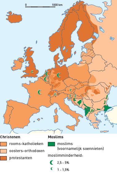 Verschil in godsdienst in Europa Welk geloof komt in jullie land vooral voor? In welke drie delen kun je Europa op basis van religie indelen?