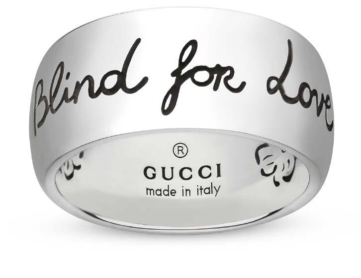 What s New - Watches Gucci Blind for Love De nieuwe zilveren juwelencollectie van Gucci, dankt haar naam aan de woorden van creatief directeur Alessandro Michele Blind for Love.