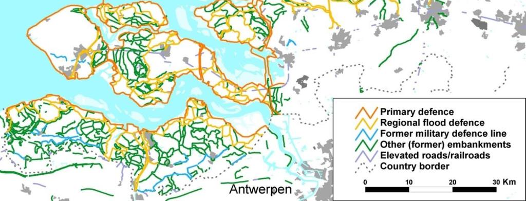 lijnelementen in zuidwest Nederland (uit