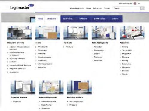 De productinformatie van het complete Legamaster assortiment, inclusief de interactieve producten, is vanaf nu online te vinden en elk product kan eenvoudig