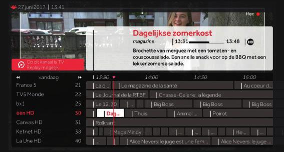 Kies de uitzenddatum van het programma en de tv-gids verschijnt.