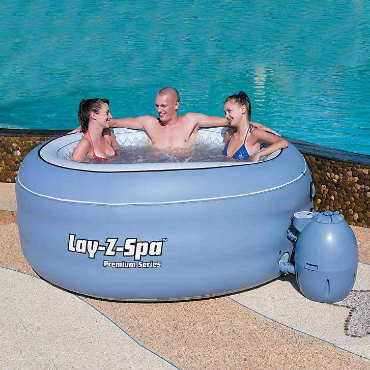 Lay-Z-Spa Inflate Your Fun Artnr. 54075 Uitvoering ovaal of rond 4-6 personen 80 air jets max.