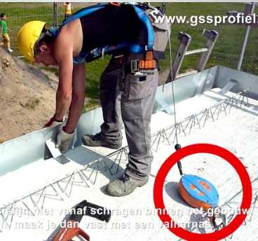 Bij het gebruik van GSS-Safe in combinatie met GSS-Balk is het niet de muur en het onderplaatje, welke zorgen voor de stabiliteit, maar de muur en het bovenplaatje.