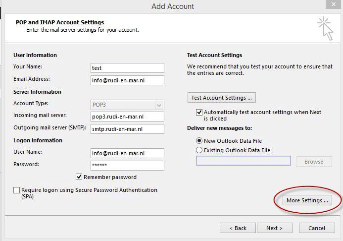 Handleiding voor Outlook account De