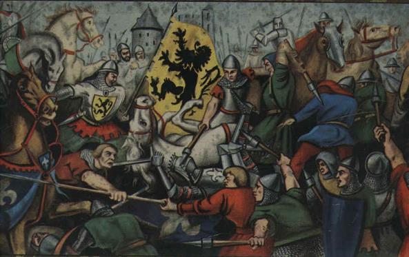 De Guldensporenslag vond plaats op 11 juli 1302 op de Groeningekouter te Kortrijk. De Vlamingen behaalden er een verpletterende overwinning op het Franse leger.