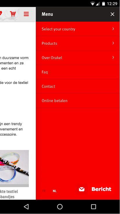 Startpagina-knop Winkelmandje Contact Adres of