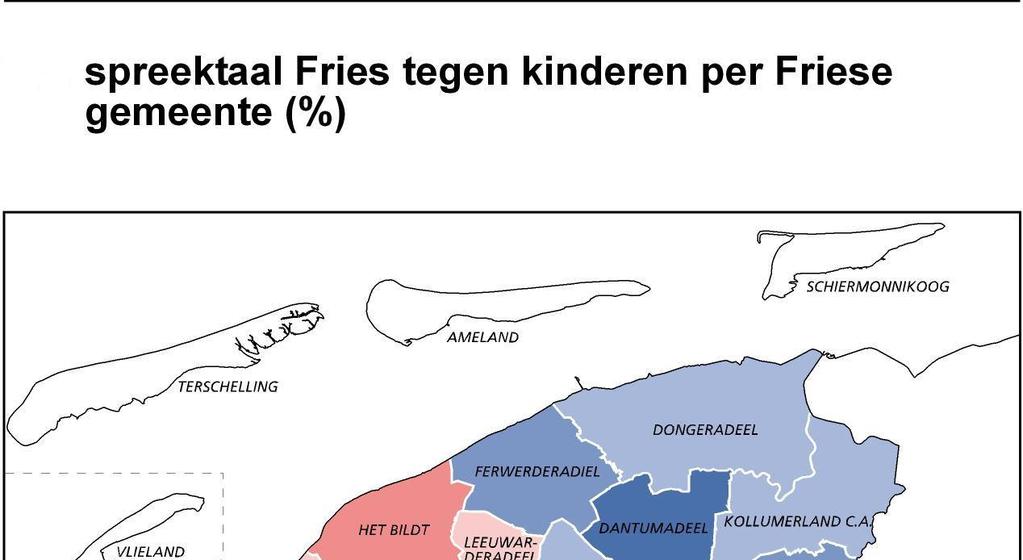 Moedertaal Streektaal: Stellingwerfs Streektaal: Bildts Stellingwerfs 35,9 0,0 0,6 Stadsfries/ andere streektaal Bildts 0,0 57,7 0,9 Stadsfries / andere streektaal 0,3 0,1 27,6 Tabel 11: spreektaal