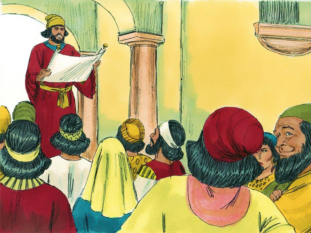 Wat liet koning Ahasveros uitvaardigen? Esther 1:21-22 21 Dit voorstel nu was goed in de ogen van de koning en de vorsten, en de koning handelde naar het woord van Memuchan.